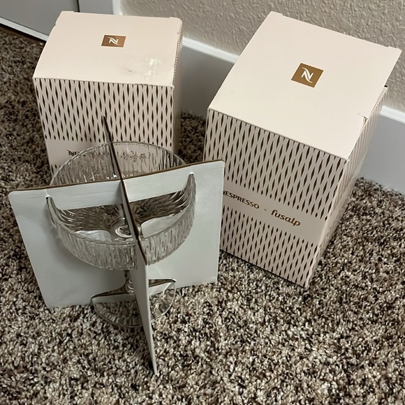 NESPRESSO x fusalp NWT Barista Collection ~ Set of 2 martini/cocktail glasses - Picture 3 of 7